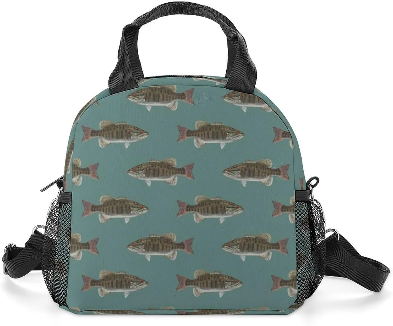 Fish Bass Small Mouth Lake Blue Lakes Adjustable Shoulder Strap Insulated And Leak Proof Premium Lunch Bag Unisex