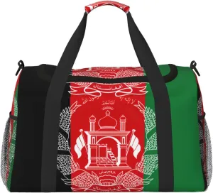 Flag of Afghanistan Print Everyday Use Travel Duffle Bag Large Capacity Travel Bag Stylish Functional Bag