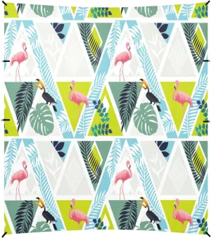 Flamingo and Tropical Palm Beach Tent Camping Sun Shelters Portable Outdoor Canopy Sun Shade for Camping Trips Fishing Backyard Fun or Picnics Easy Setup with Carrying Bag