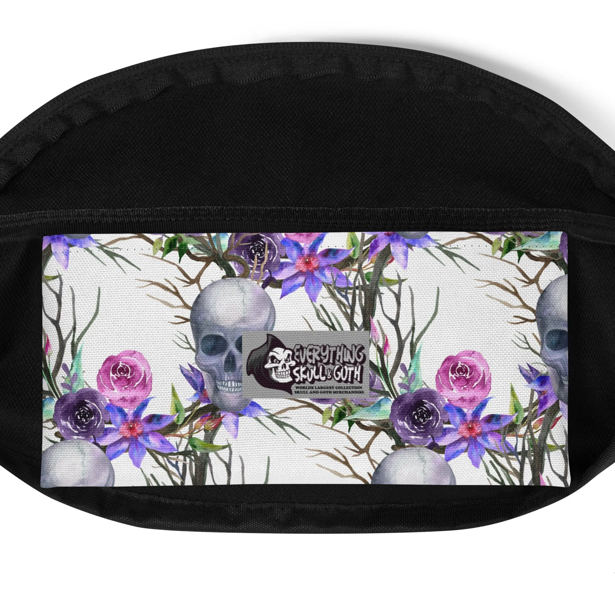 Floral Skull Print Fanny Pack