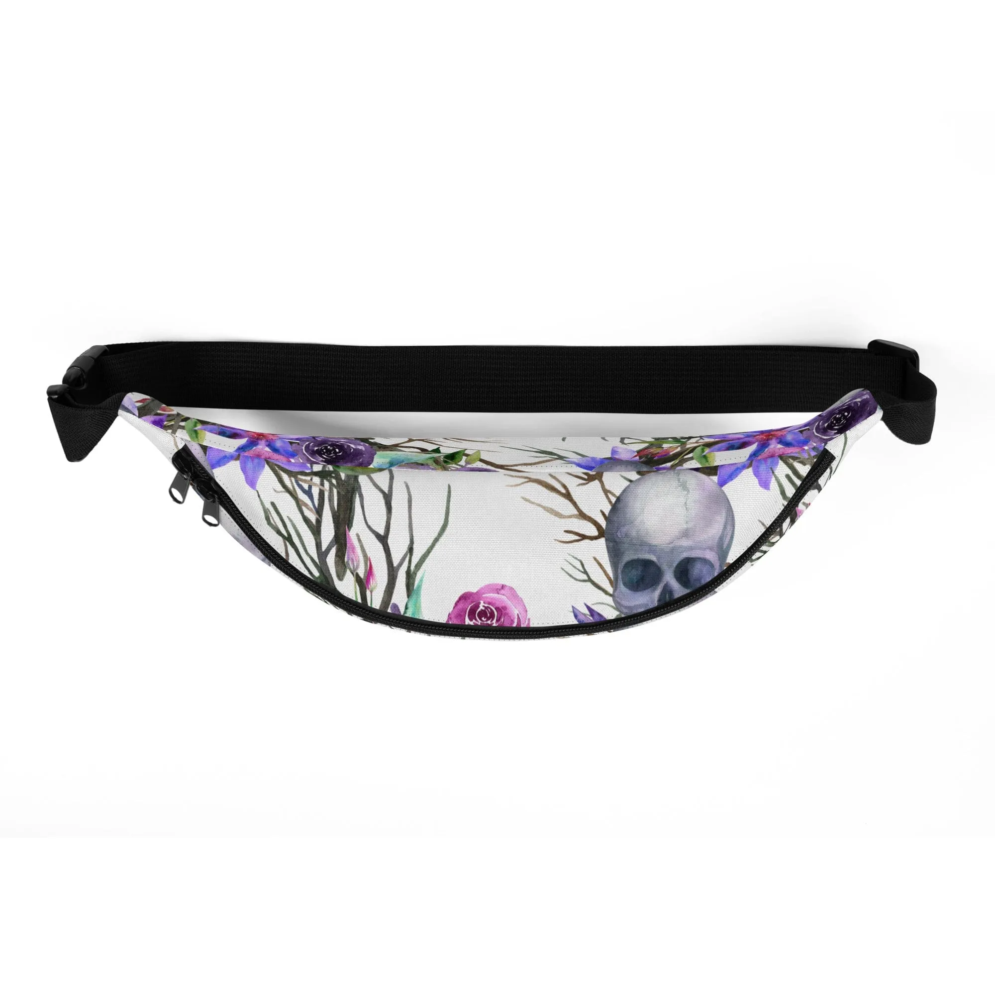 Floral Skull Print Fanny Pack