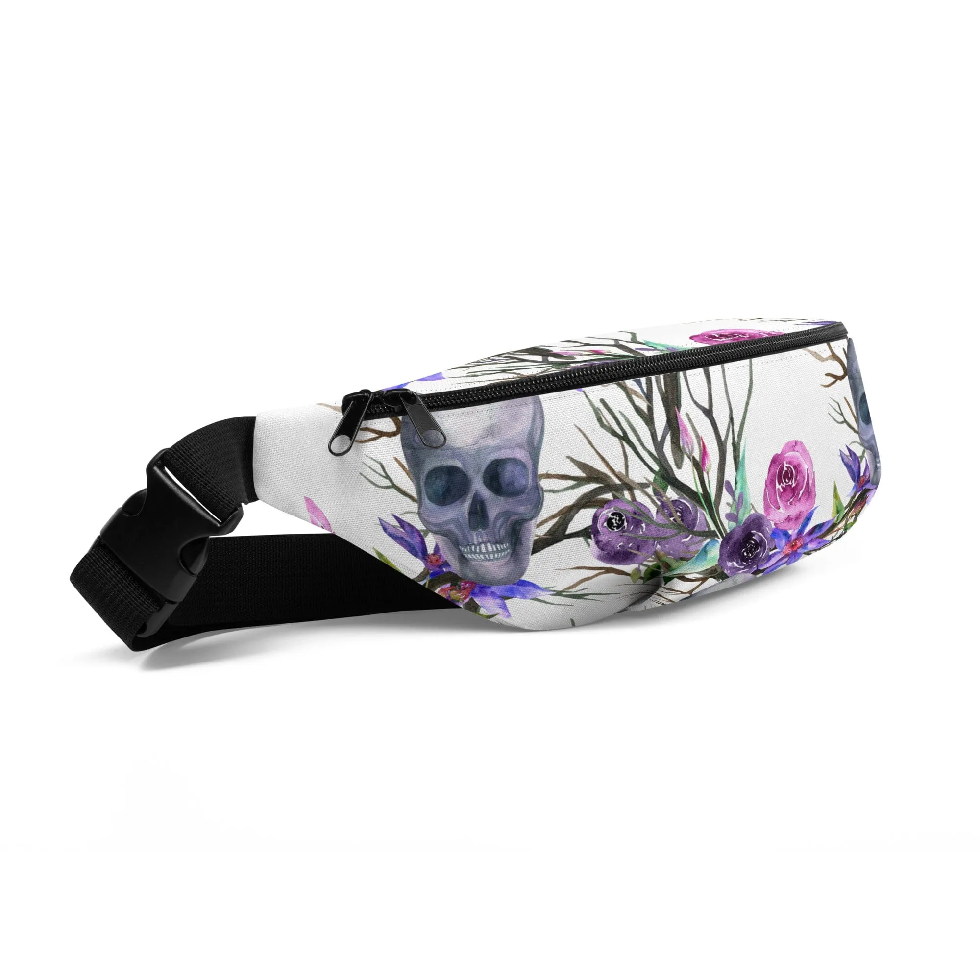 Floral Skull Print Fanny Pack