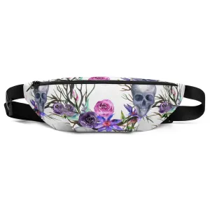 Floral Skull Print Fanny Pack