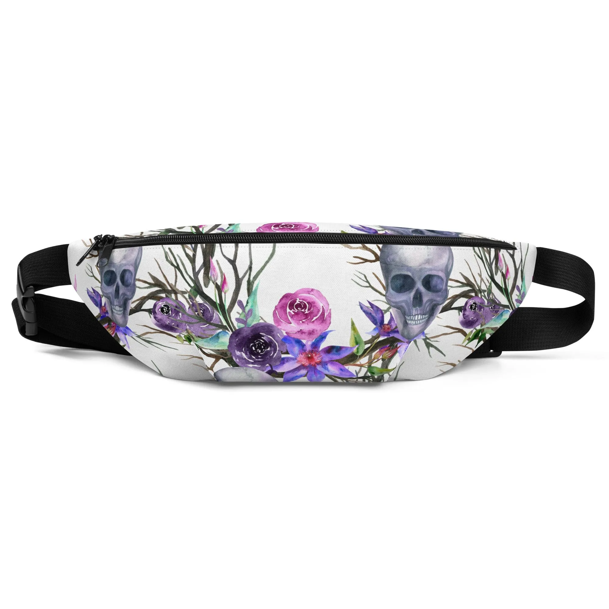 Floral Skull Print Fanny Pack