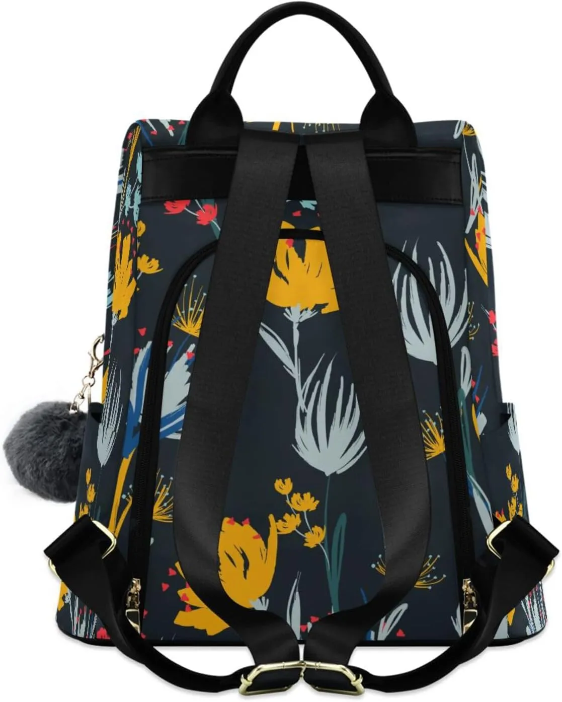 Flower Print Anti-theft Backpack Handbags for Women Travel Rucksack Lightweight Shoulder Bags 13.4 X 5.9 X 15in Pattern 2