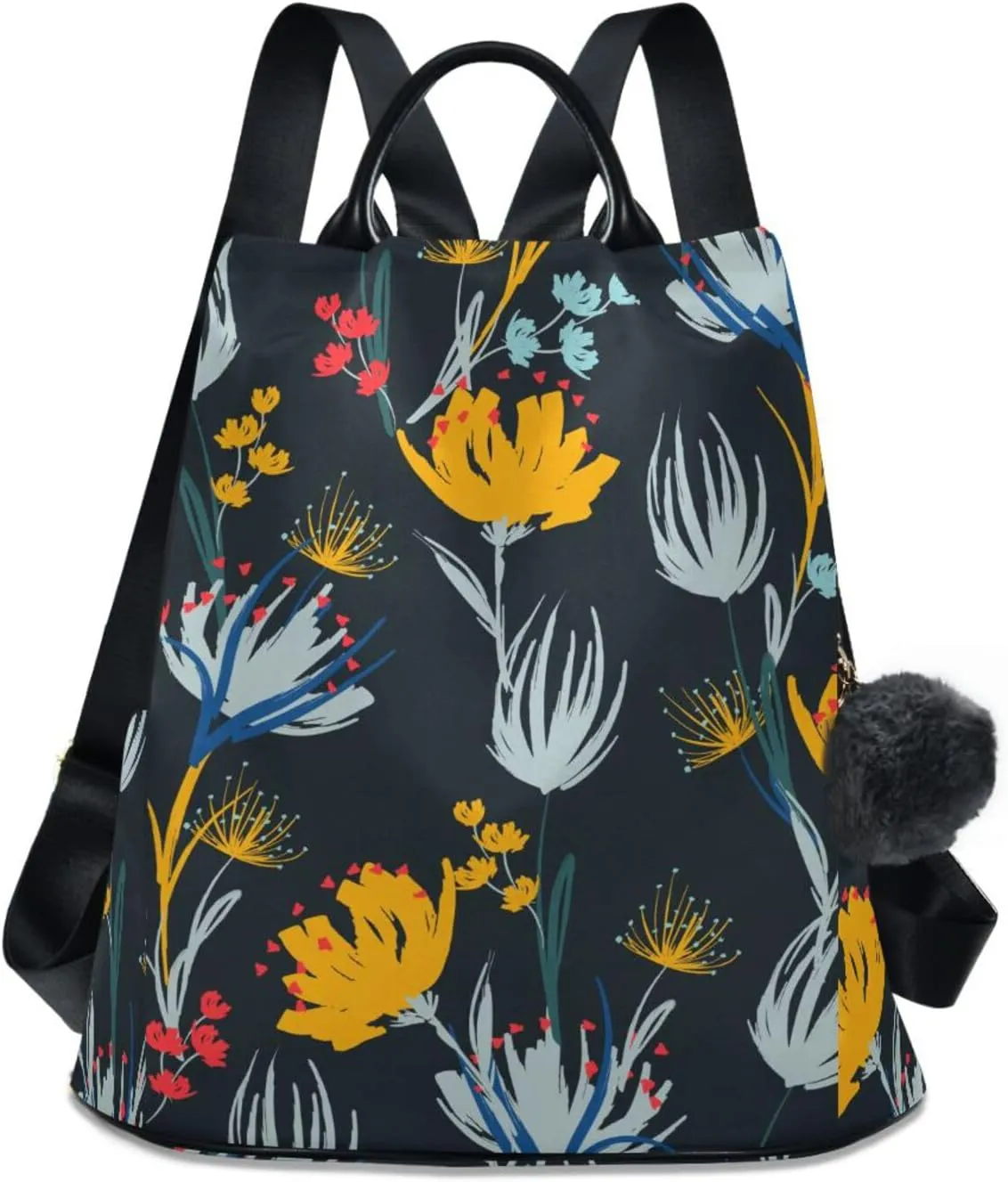 Flower Print Anti-theft Backpack Handbags for Women Travel Rucksack Lightweight Shoulder Bags 13.4 X 5.9 X 15in Pattern 2