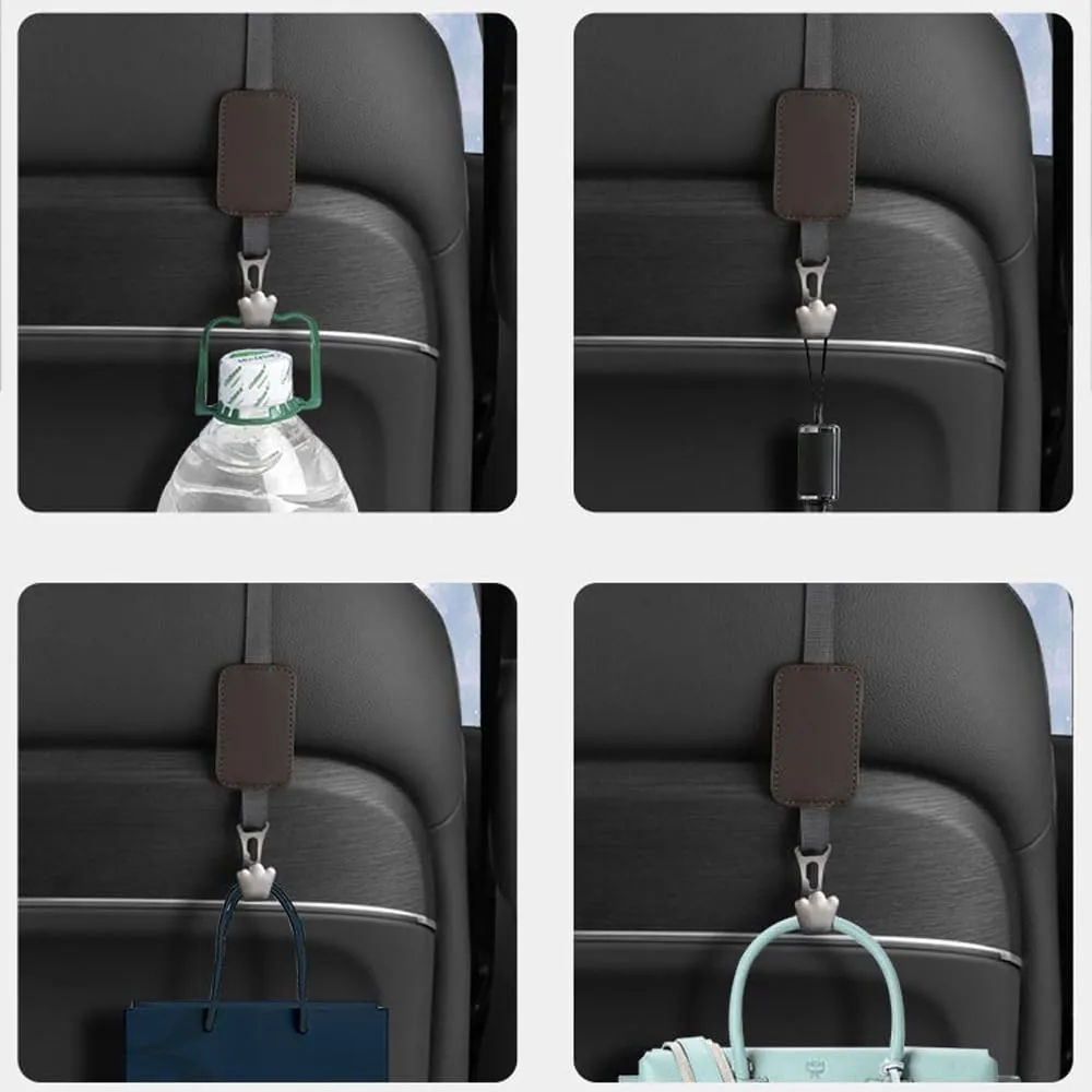 for Alfa Romeo Giulia 2017 Car Seat Hooks,Car Storage Hooks Back Seat Headrest Hanger Backrest Hooks for Bags, Purses, Handbags,A Brown