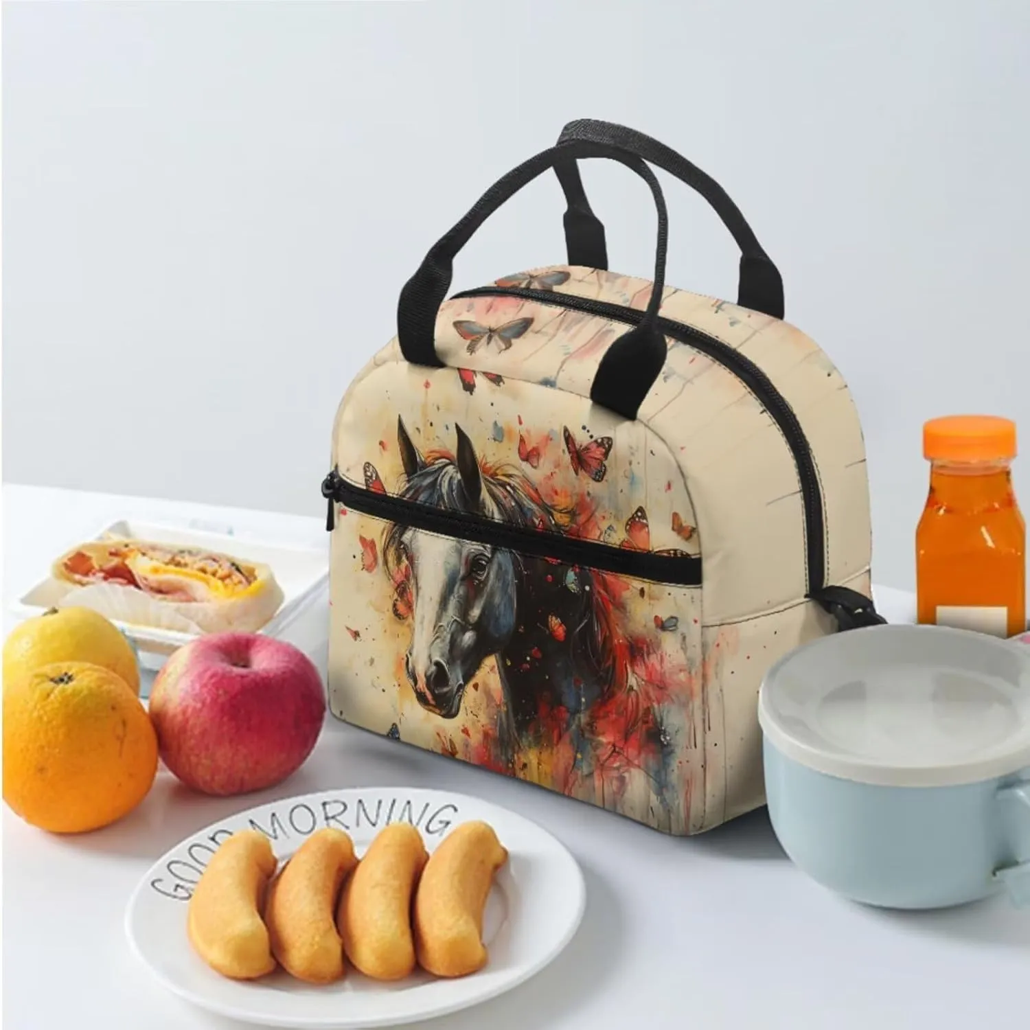 FOR U DESIGNS Horse Backpack for School 3 Pcs Backpacks for Girls 8-10 Cute Kindergarten School Bag with Lunch Box 3rd Grade Book Bags for Classroom Large Capacity