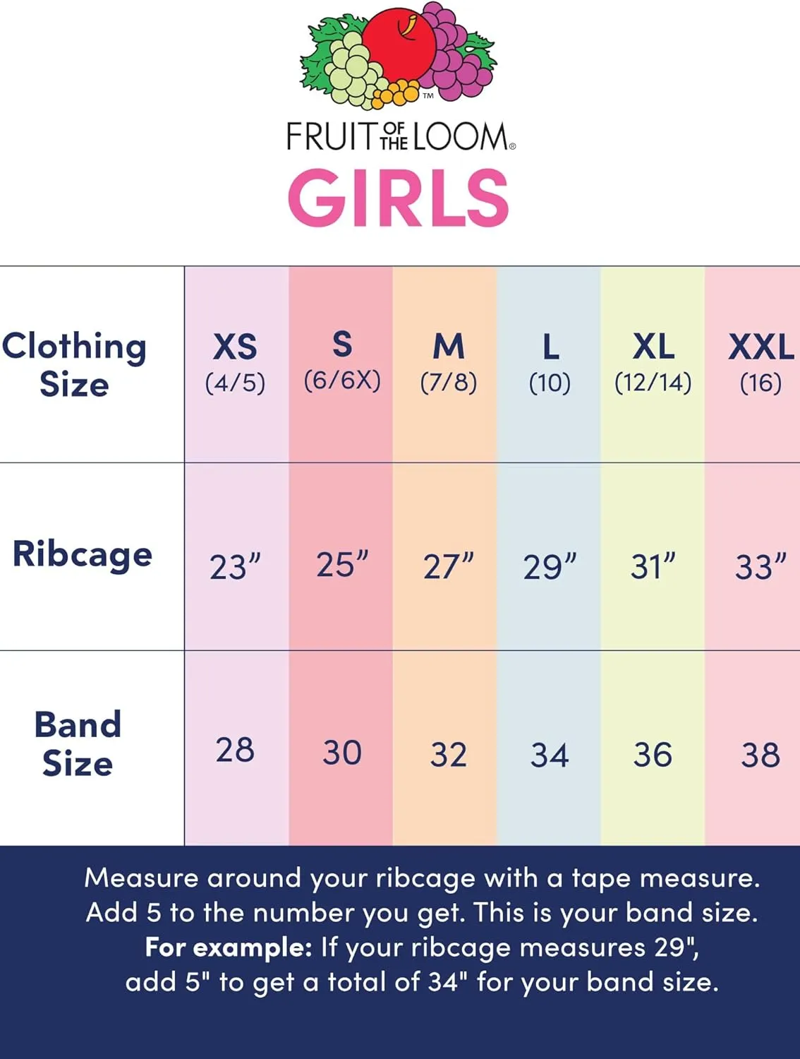 Fruit of the Loom Girls' Cotton Spaghetti Strap Sport Bra