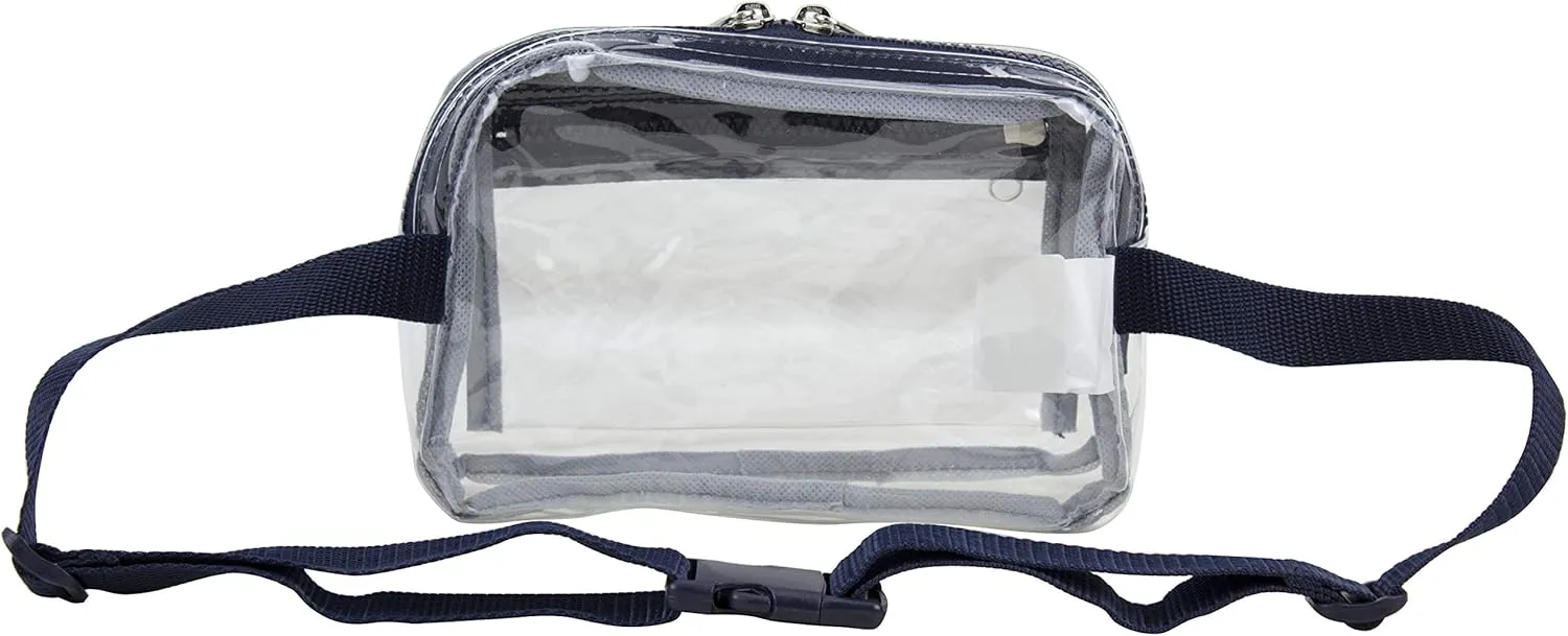 Fuel Transparent Clear See Through Fanny Pack Waist Bag Adjustable Strap,for Sports, Events, Festivals, Work Clear/Navy