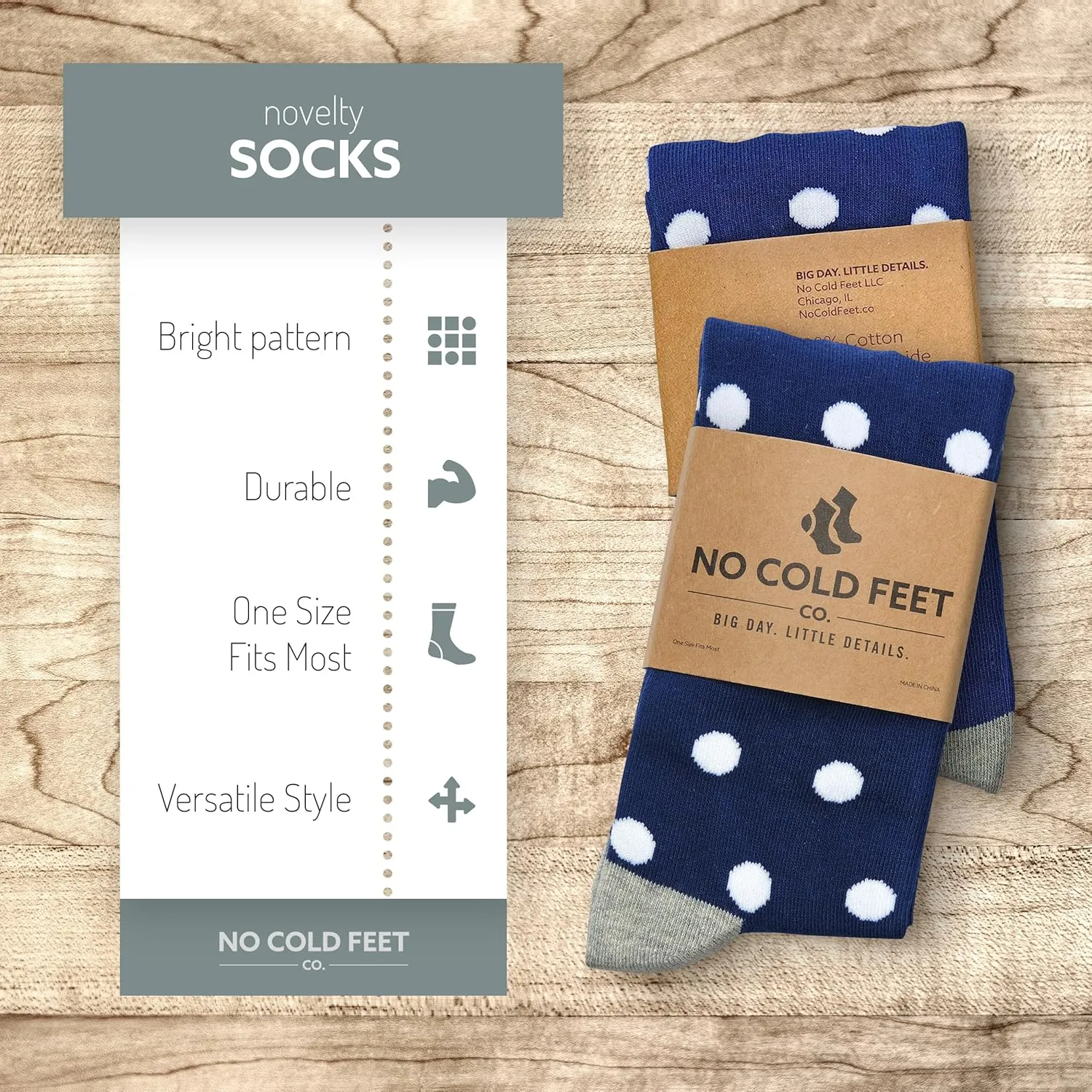 Fun Blue Colorful Novelty Socks for Men for Dress Casual Formal Groomsmen Wedding, 2 Pack