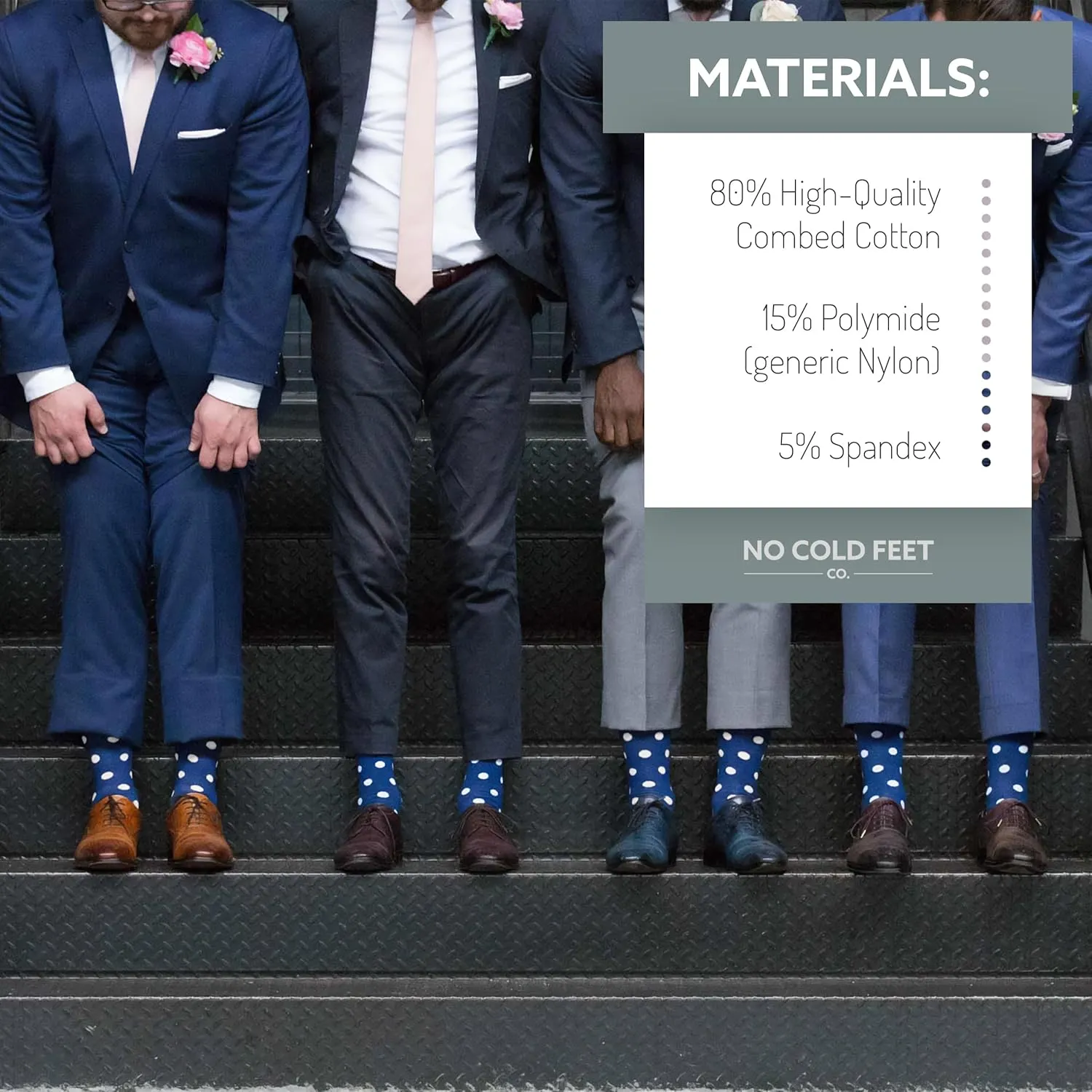 Fun Blue Colorful Novelty Socks for Men for Dress Casual Formal Groomsmen Wedding, 2 Pack