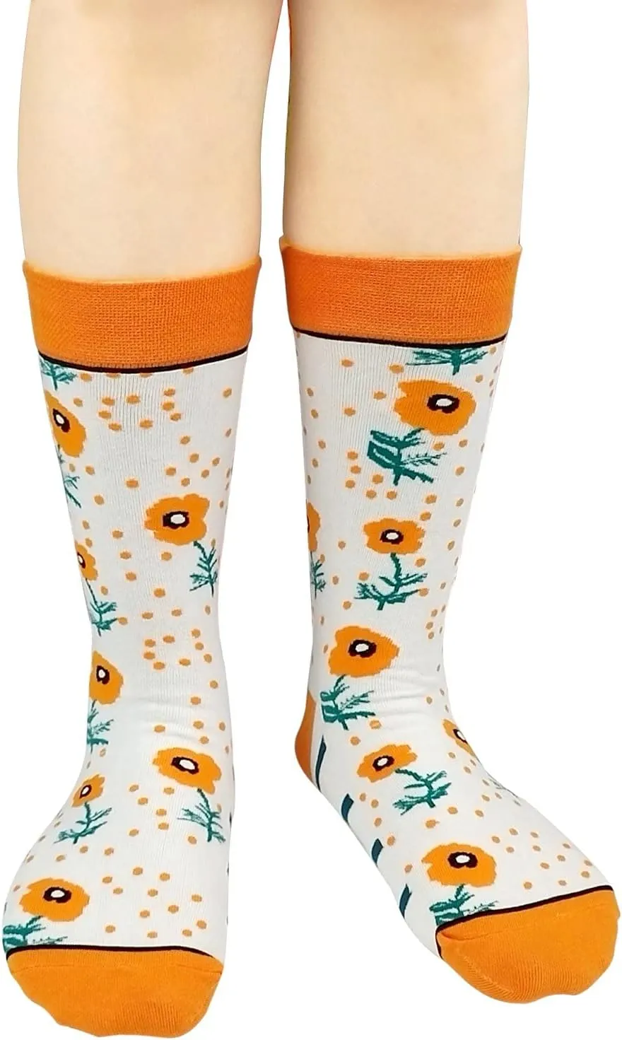 Fun Colorful Socks Patterned Funky Happy Crew Sock Combed Cotton Stockings Packs