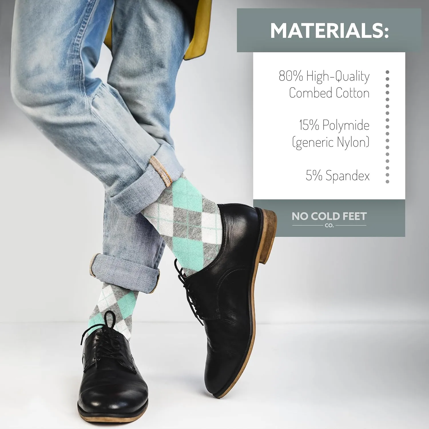 Fun Green Colorful Novelty Socks for Men for Dress Casual Formal Groomsmen Wedding, 2 Pack