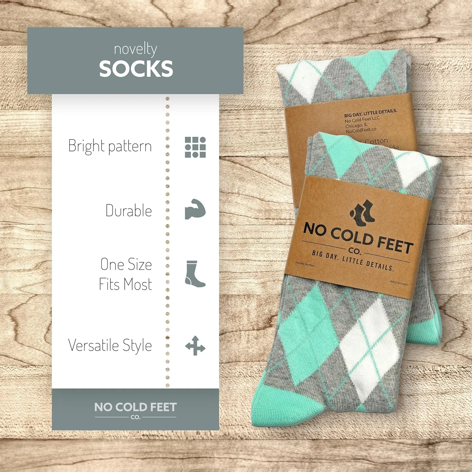Fun Green Colorful Novelty Socks for Men for Dress Casual Formal Groomsmen Wedding, 2 Pack