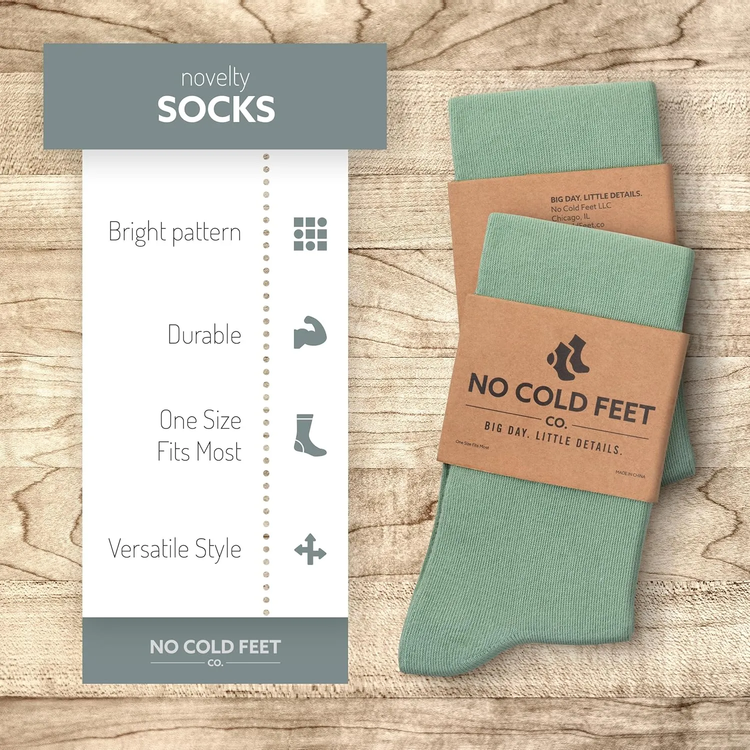 Fun Green Colorful Novelty Socks for Men for Dress Casual Formal Groomsmen Wedding, One Pair
