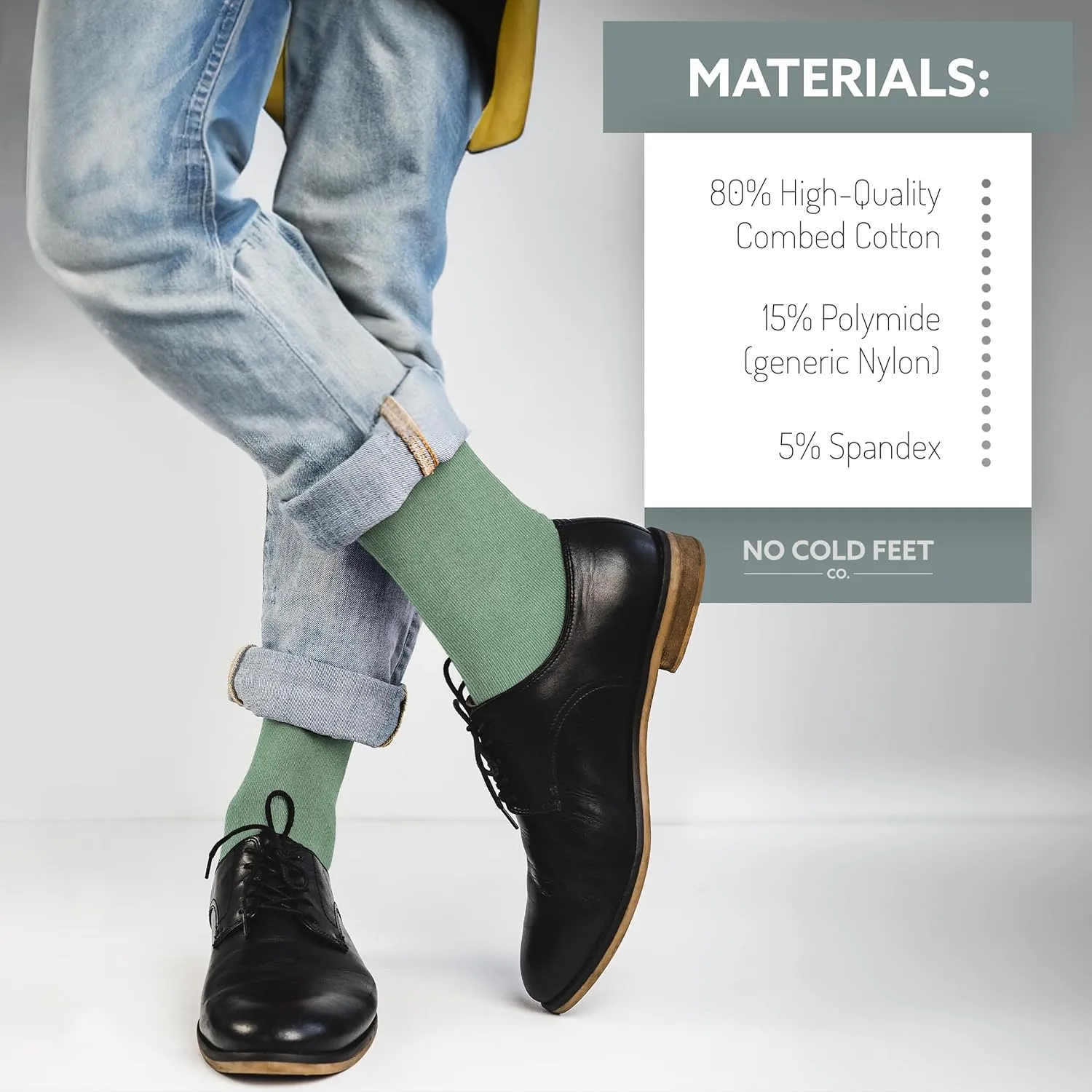 Fun Green Colorful Novelty Socks for Men for Dress Casual Formal Groomsmen Wedding, One Pair