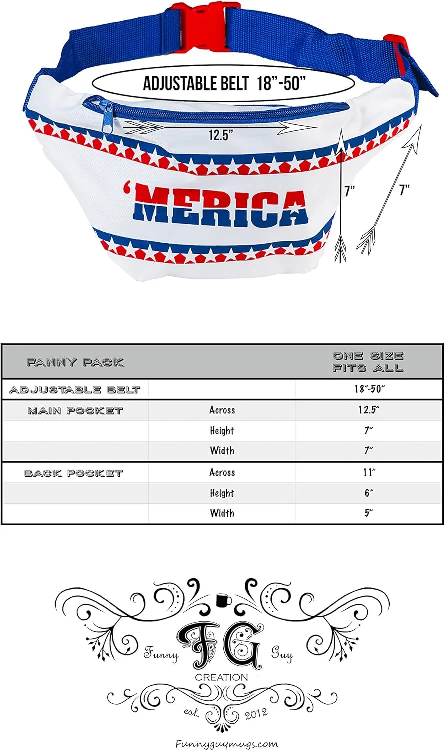 Funny Guy Mugs Merica Fanny Pack