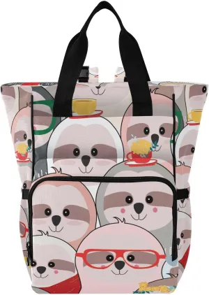 Funny Lovely Sloth Diaper Bag Backpack for Baby Boys Girls Travel Tote with Stroller Straps & Bottle Storage Large Travel Diaper Backpack for Baby Shower Gifts Moms Dads Traveling Shopping Hiking