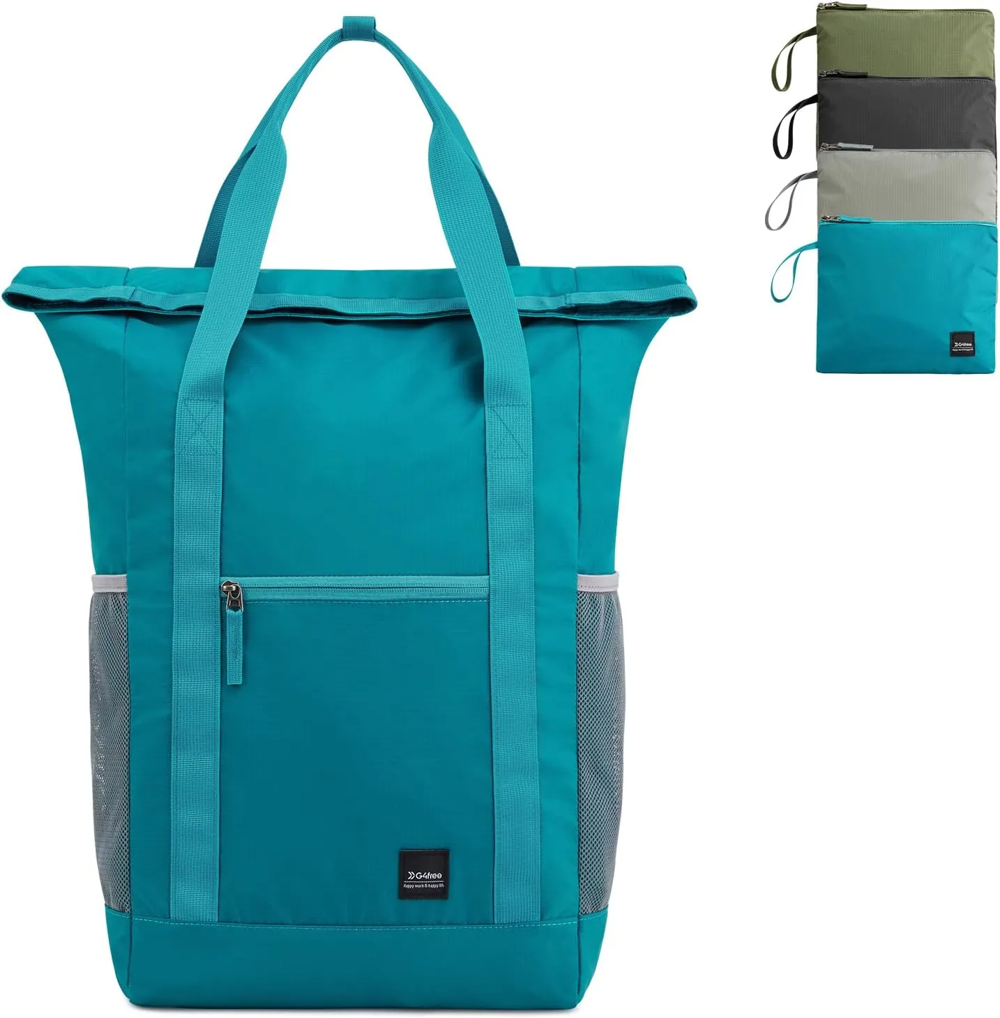 G4Free 40L Packable Backpack Waterproof Tote Bag Convertible Large Lightweight Hiking Backpack Travel Casual Daypack for Maen Women(Peacock Blue)