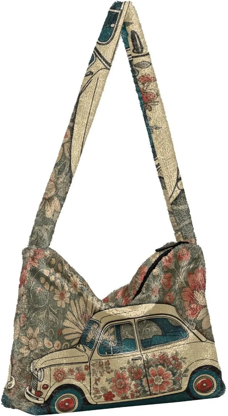 GAIGEO Cute Kitten Hiding in the Pocket Women's Bag, Medium Size Shoulder Bag, Womens Outdoor Bag