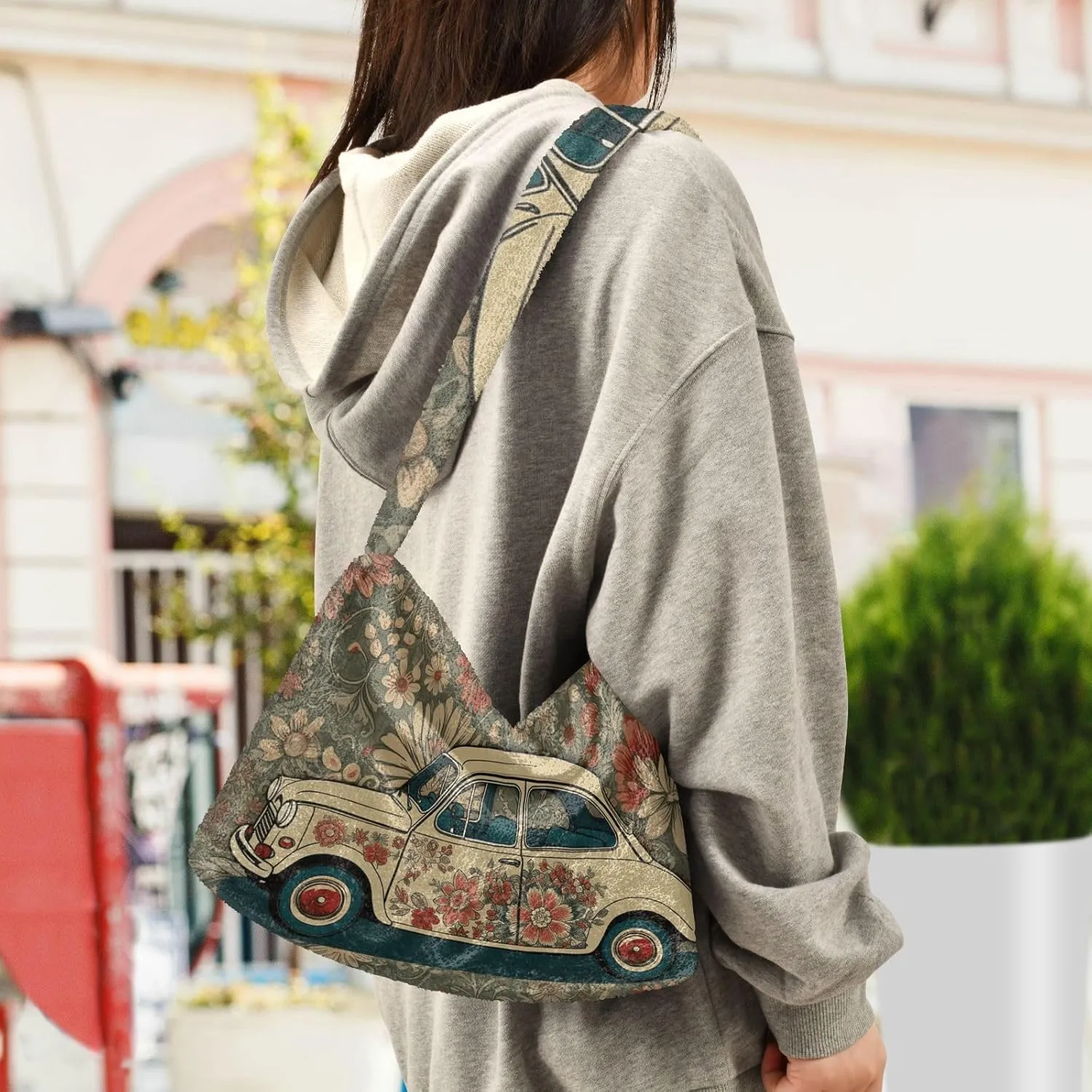 GAIGEO Cute Kitten Hiding in the Pocket Women's Bag, Medium Size Shoulder Bag, Womens Outdoor Bag