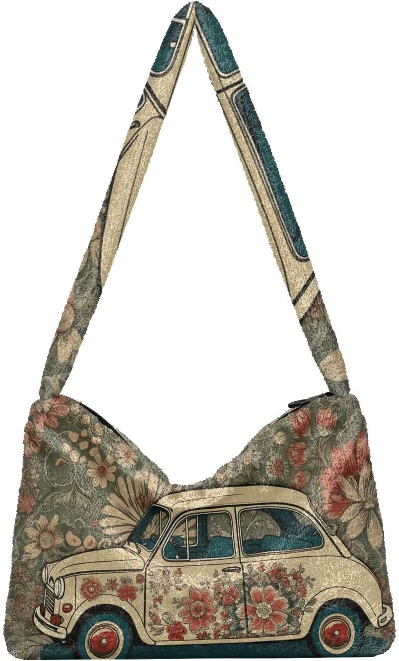 GAIGEO Cute Kitten Hiding in the Pocket Women's Bag, Medium Size Shoulder Bag, Womens Outdoor Bag