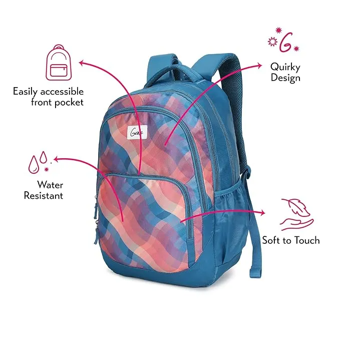 Genie Plaids DLX 19" Backpack  - Blue