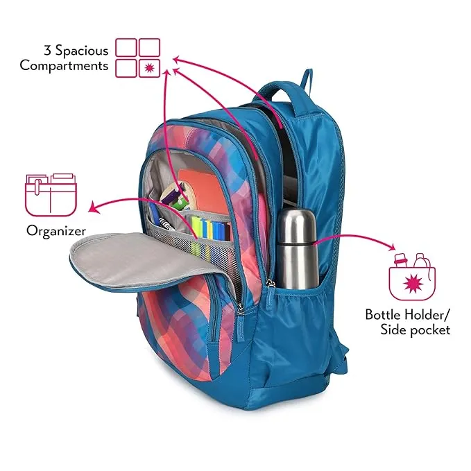 Genie Plaids DLX 19" Backpack  - Blue