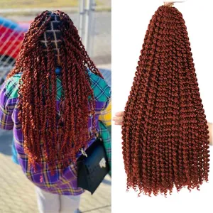 Ginger Passion Twist Hair 18 Inch 6 Packs Copper Red Water Wave Crochet Hair for Butterfly Locs Passion Twists Long Bohemian Braiding Protective Style Hair Extensions (18 Inch, 6 Packs, 350#)