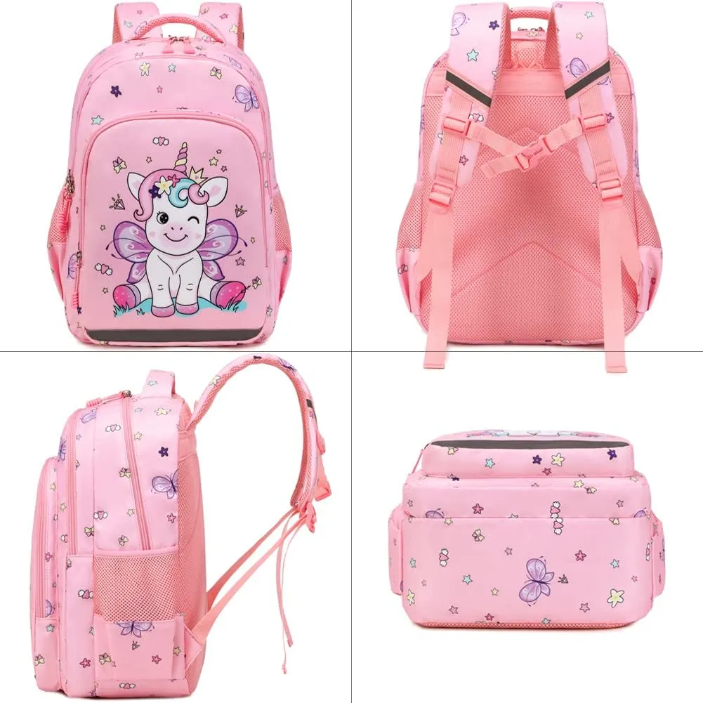 Girls Backpack for Elementary Kids School Bookbag Set Cute Unicorn Backpacks for Girls Water Resistant