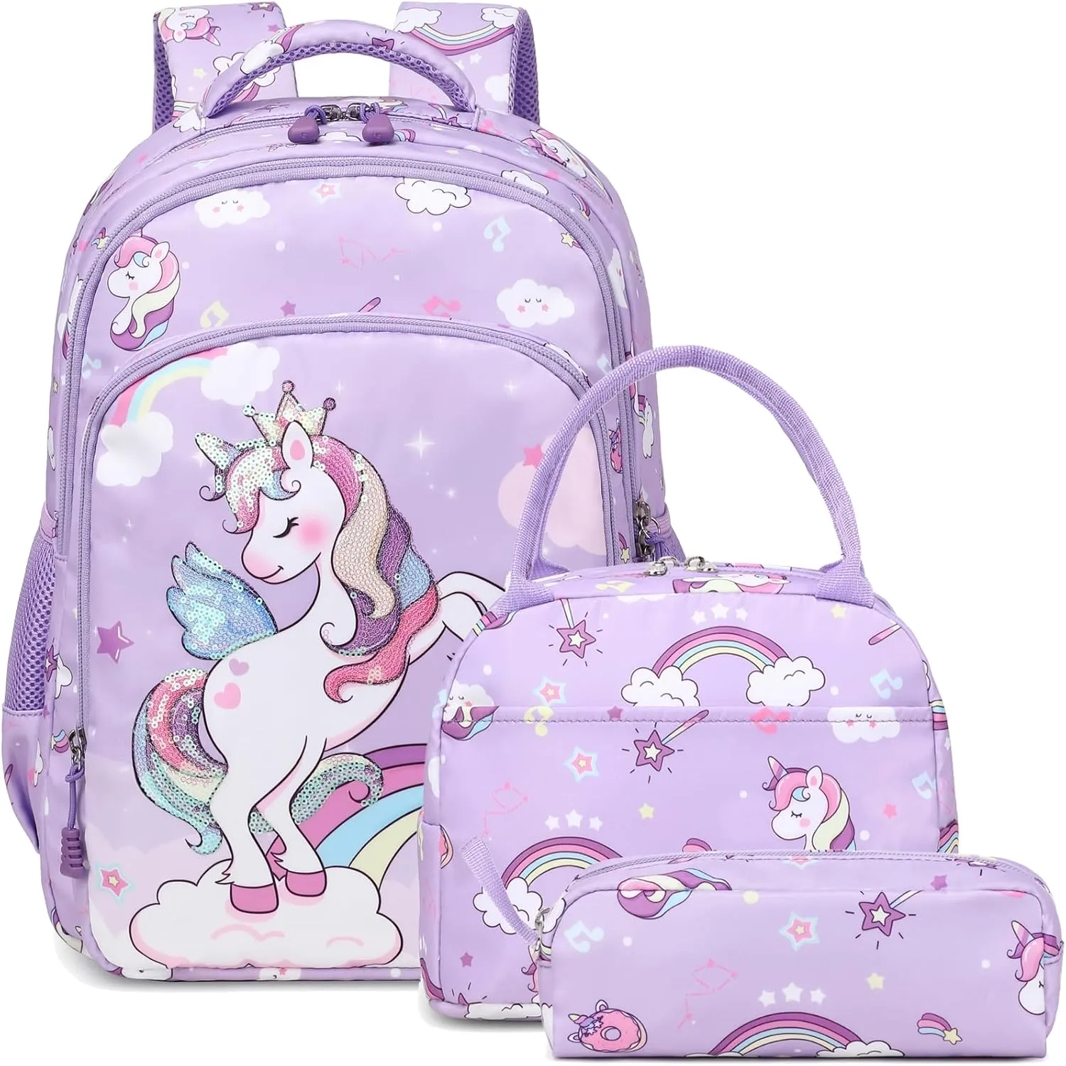 Girls Backpack for Elementary Kids School Bookbag Set Cute Unicorn Backpacks for Girls Water Resistant