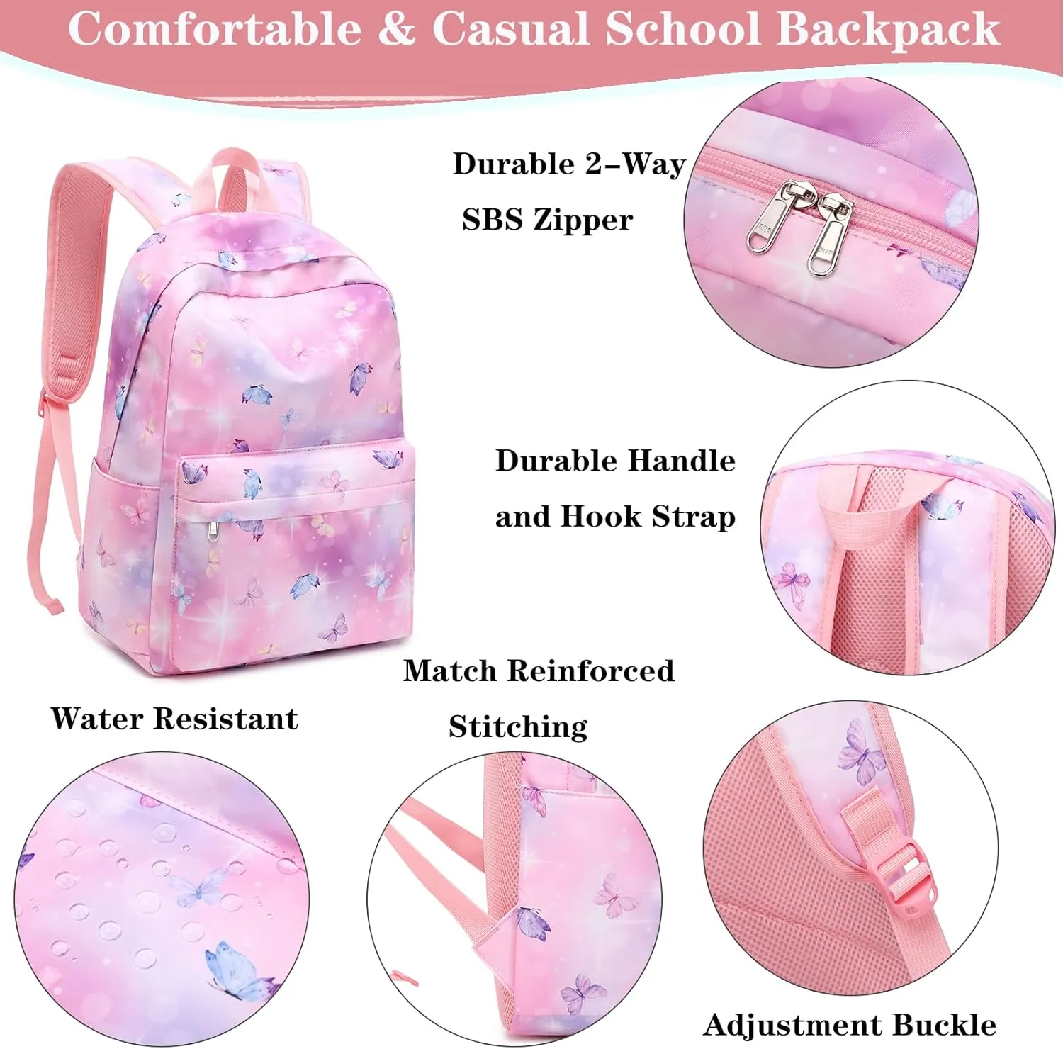 Girls Backpack School Backpack for Boys and Girls Laptop Backpack Water Resistant Middle School Bags Kids Backpacks