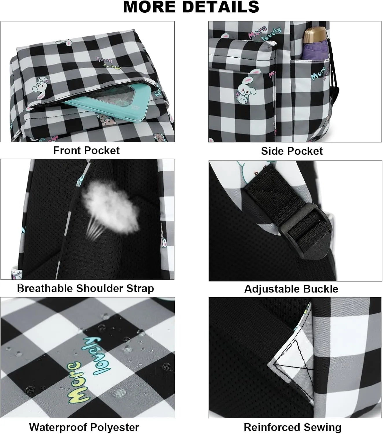 Girls School Backpacks for Kids Teens, 3-in-1 School Bag Bookbags Set with Lunch Bag Pencil Case
