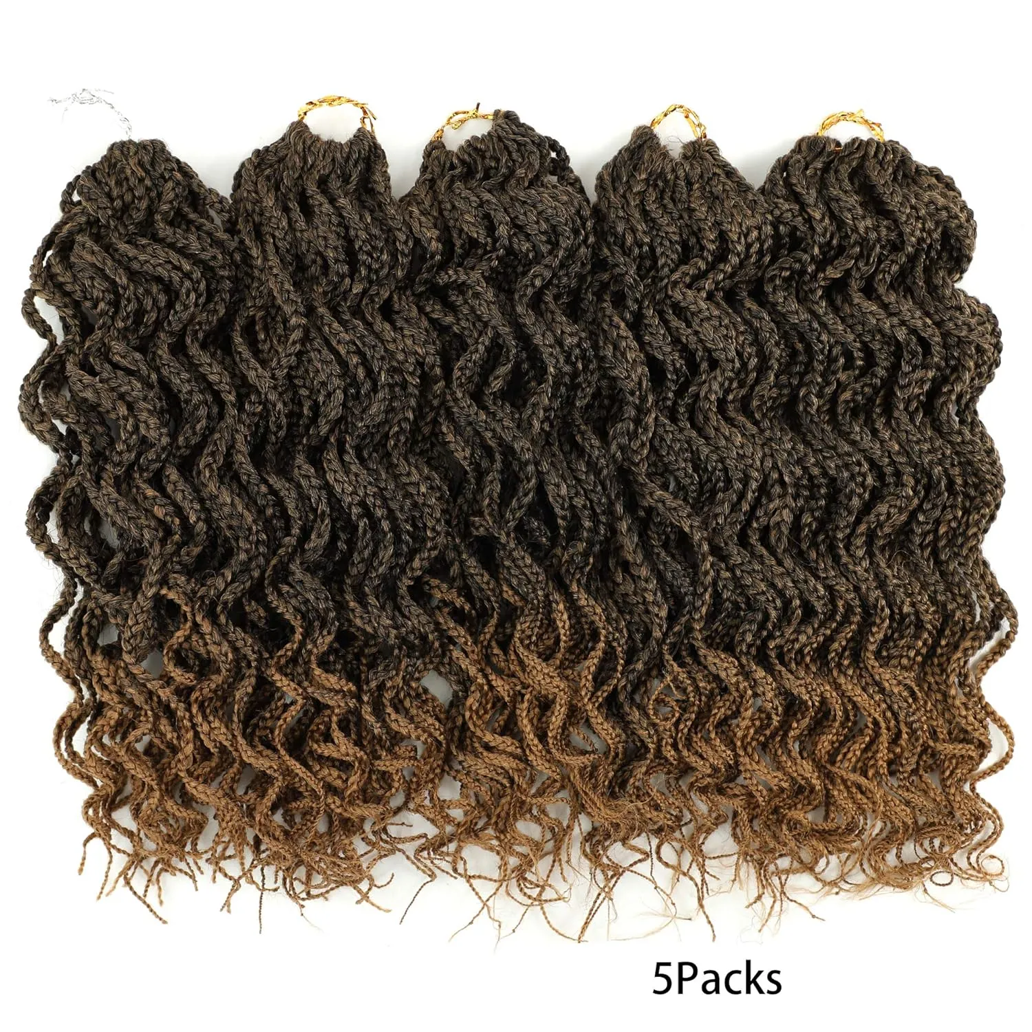 Goddess Box Braids Crochet Braids Hair with Full Curly Braids Synthetic Premium Fiber Braiding Hair 14 Inch 5Packs/Lot T27#