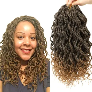 Goddess Box Braids Crochet Braids Hair with Full Curly Braids Synthetic Premium Fiber Braiding Hair 14 Inch 5Packs/Lot T27#