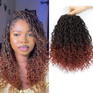 Goddess Locs Crochet Hair 10inch,9 Pakcs Boho Locs Crochet Hair,Faux Locs Crochet Hair for Black Women,Soft Locs With Curly Ends Pre Looped Crochet Braids(10inch(pack of 9),1B/350)