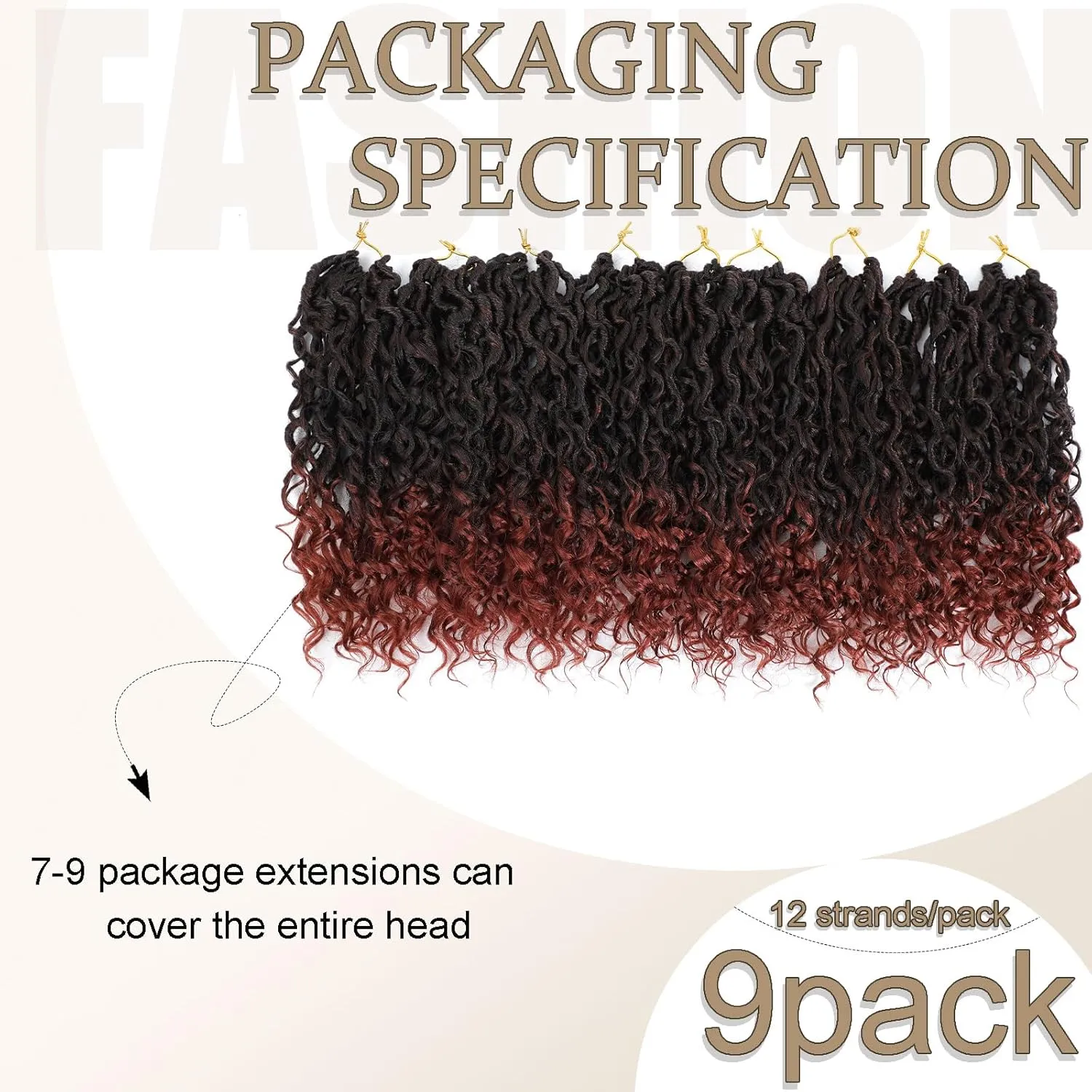 Goddess Locs Crochet Hair 10inch,9 Pakcs Boho Locs Crochet Hair,Faux Locs Crochet Hair for Black Women,Soft Locs With Curly Ends Pre Looped Crochet Braids(10inch(pack of 9),1B/350)