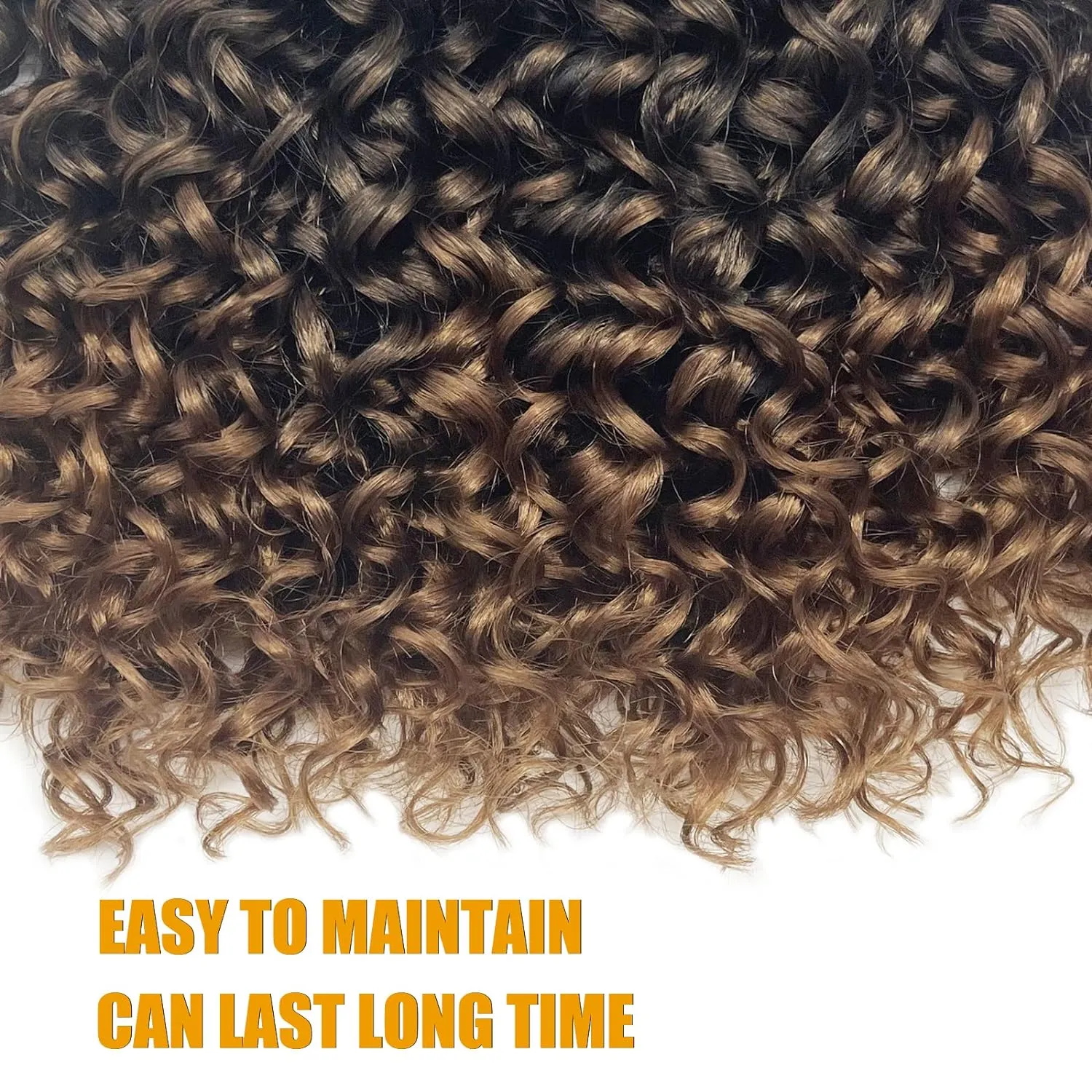 Gogo Curl 14 Inch 8 Packs Curly Crochet Hair for Black Women Ombre Dark Brown Color Wavy Beach Curls Crochet Hair Water Wave Crotchet Hair Synthetic Curly Braiding Hair Extensions(14inch 8pack, 1b/30)