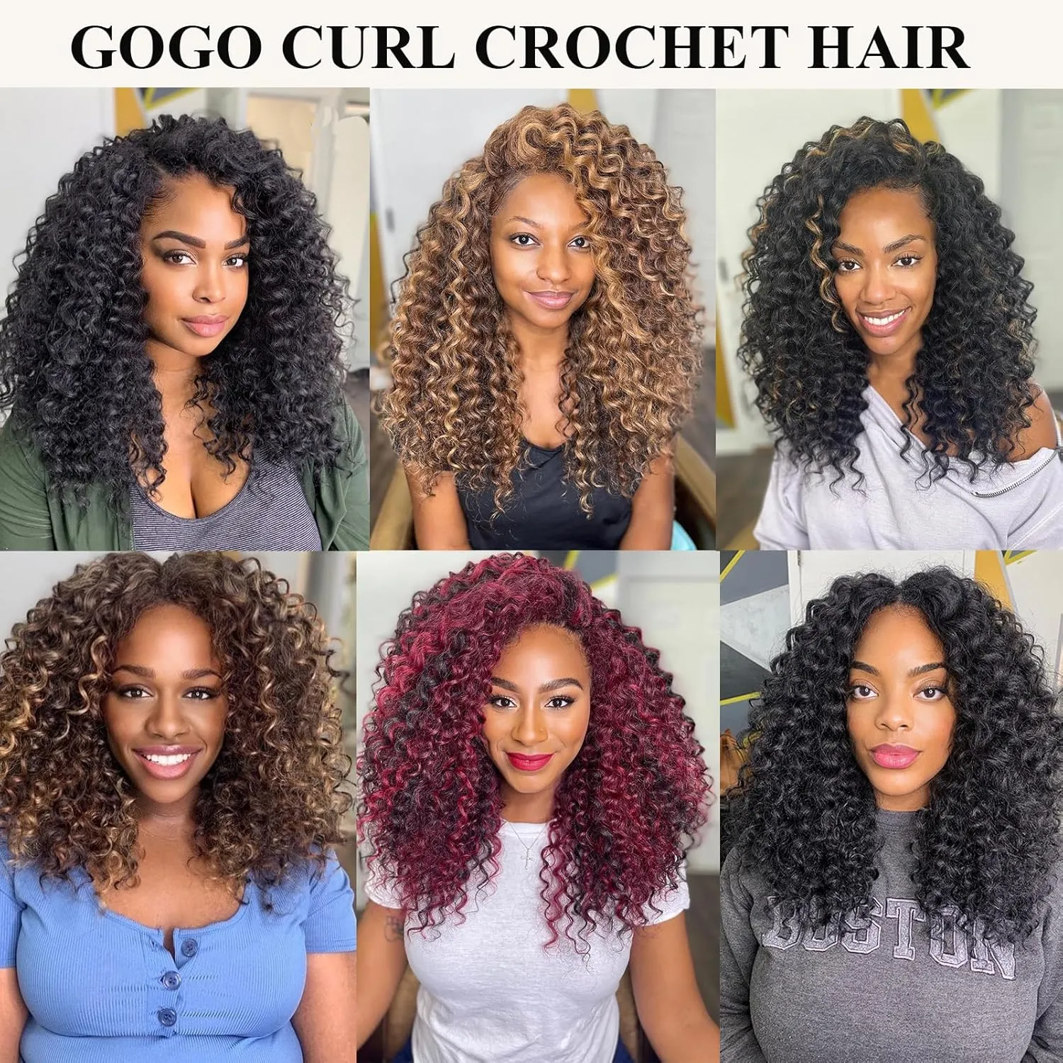 GoGo Curl Crochet Hair 7 Packs Water Wave Crochet Hair for Women 8 Inch Short Curly Crochet Braids Hair Ombre Brown Deep Wave Braiding Hair for Boho Braids (8 Inch, 1B/4/30)