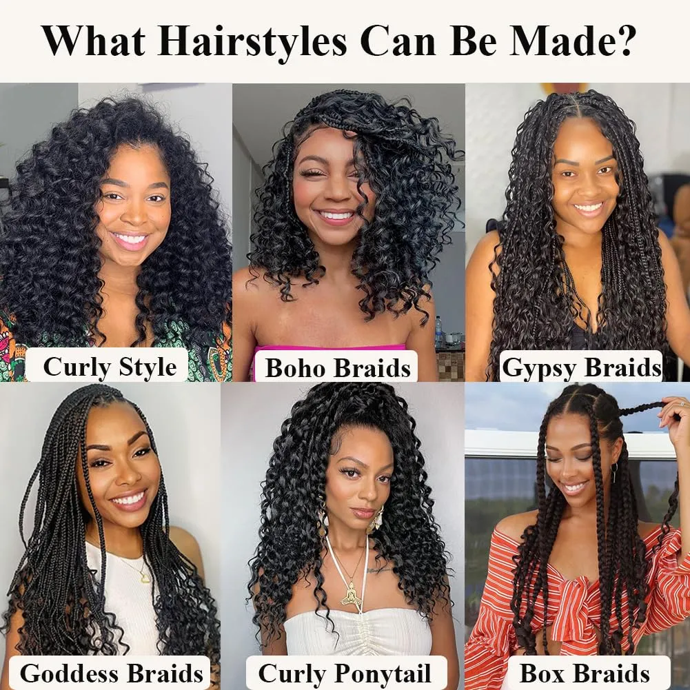 GoGo Curl Crochet Hair 7 Packs Water Wave Crochet Hair for Women 8 Inch Short Curly Crochet Braids Hair Ombre Brown Deep Wave Braiding Hair for Boho Braids (8 Inch, 1B/4/30)