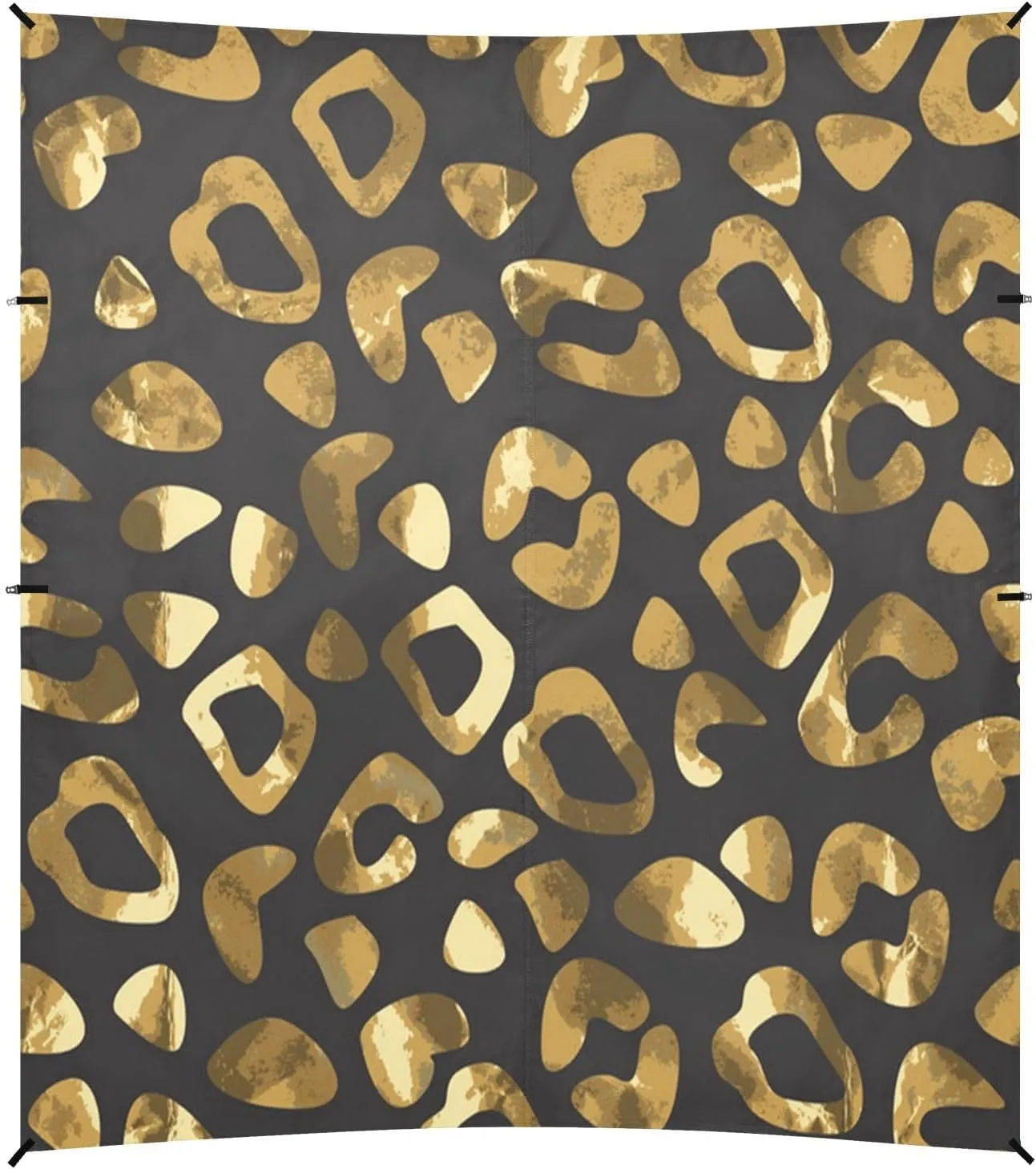 Gold Leopard Print Beach Tent Camping Sun Shelters Portable Outdoor Canopy Sun Shade for Camping Trips Fishing Backyard Fun or Picnics Easy Setup with Carrying Bag