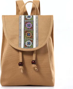 Goodhan Small Backpack Purse for Women Vintage Canvas Daypack Handbag for Daily Use Travel Work