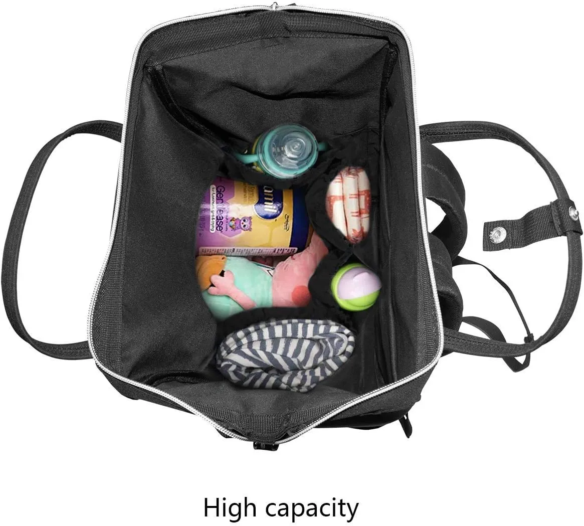 Gothic Moon Stars Boho Diaper Bag Travel Backpack Large Capacity Multi-Function Zipper Casual Travel Backpacks for Mom Dad Unisex