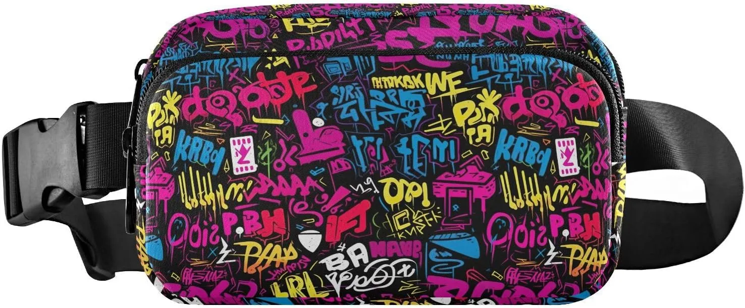 Graffiti Street Art Fanny Pack for Women Men Water Resistant Fashion Waist Packs with Adjustable Strap Belt Bag for Travel Workout Jogging Hiking 21216785
