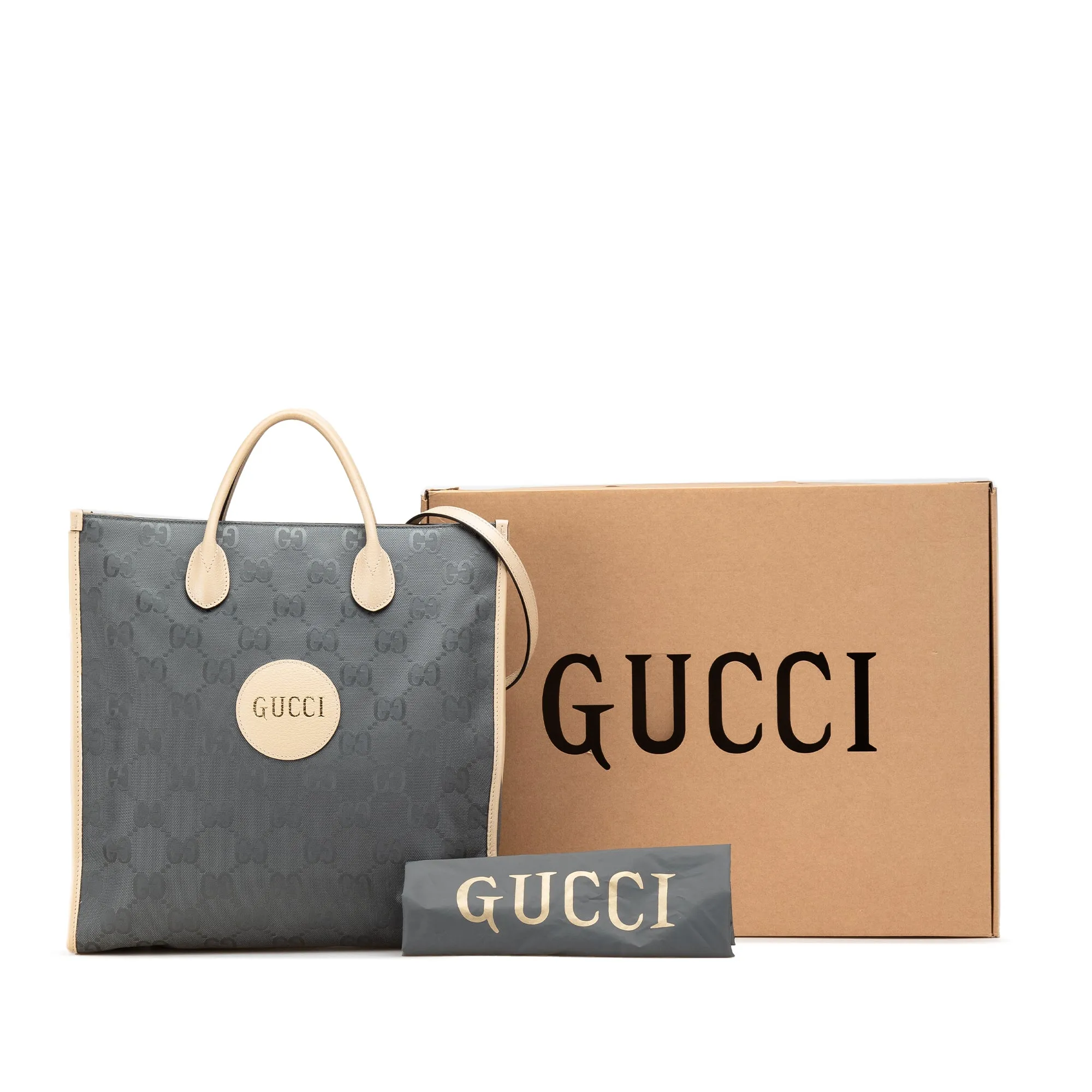 Gray Gucci Medium GG Nylon Off the Grid Convertible Tote Satchel