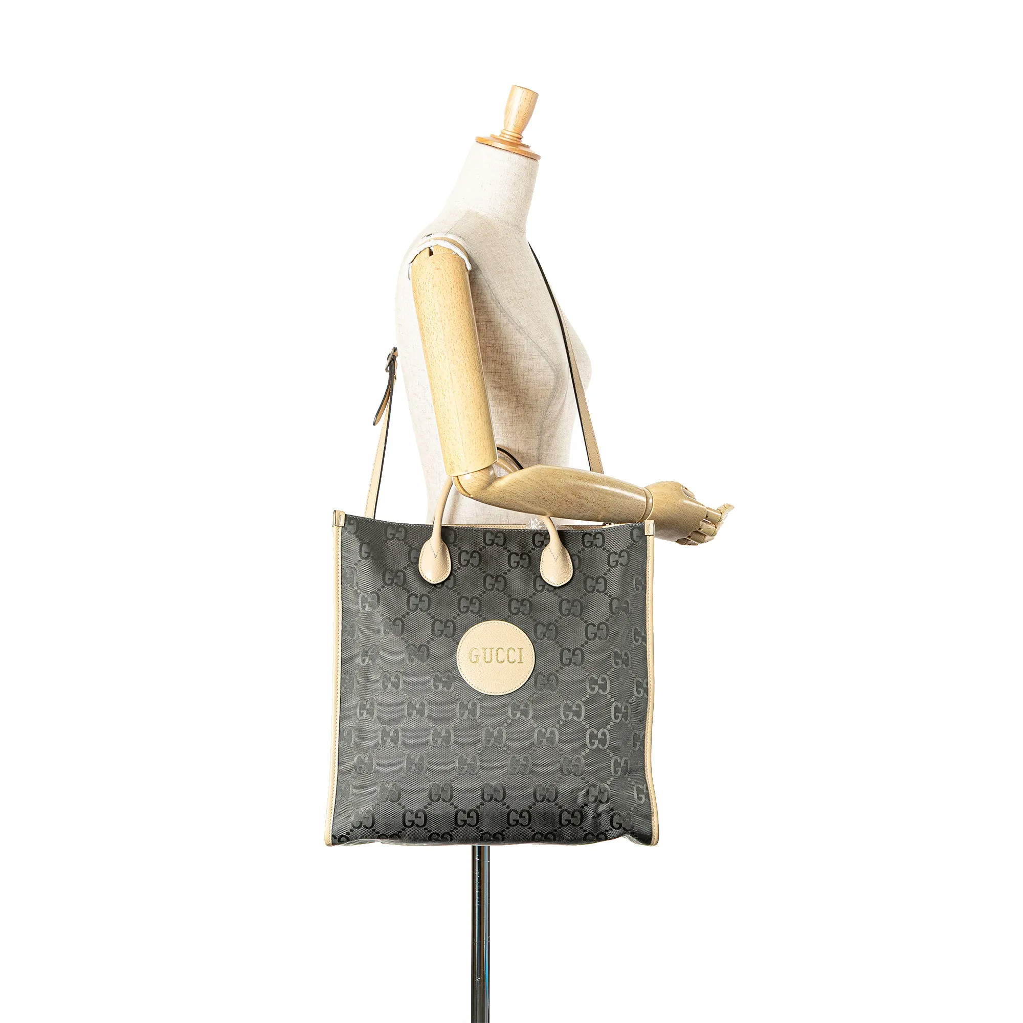 Gray Gucci Medium GG Nylon Off the Grid Convertible Tote Satchel