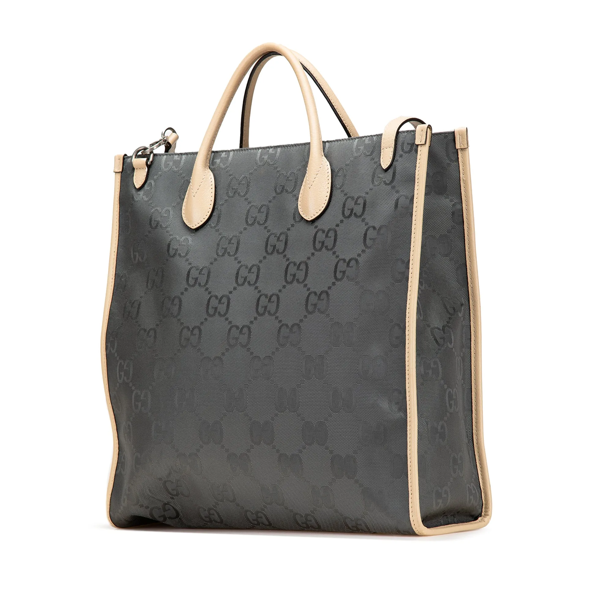 Gray Gucci Medium GG Nylon Off the Grid Convertible Tote Satchel