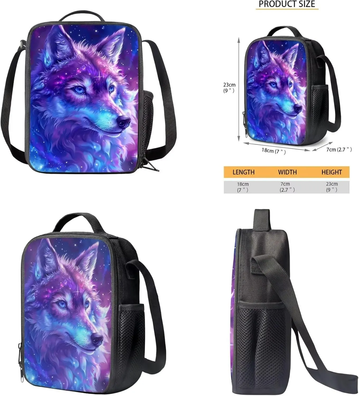 Green Light Wolf Cute Backpack for School Teen Girls 1st 2nd 3rd 4th 5th 6th Grade Boys Girls Teens Bookbag Aesthetic Womens Travel Book Bags for School Kids Student Back Packs