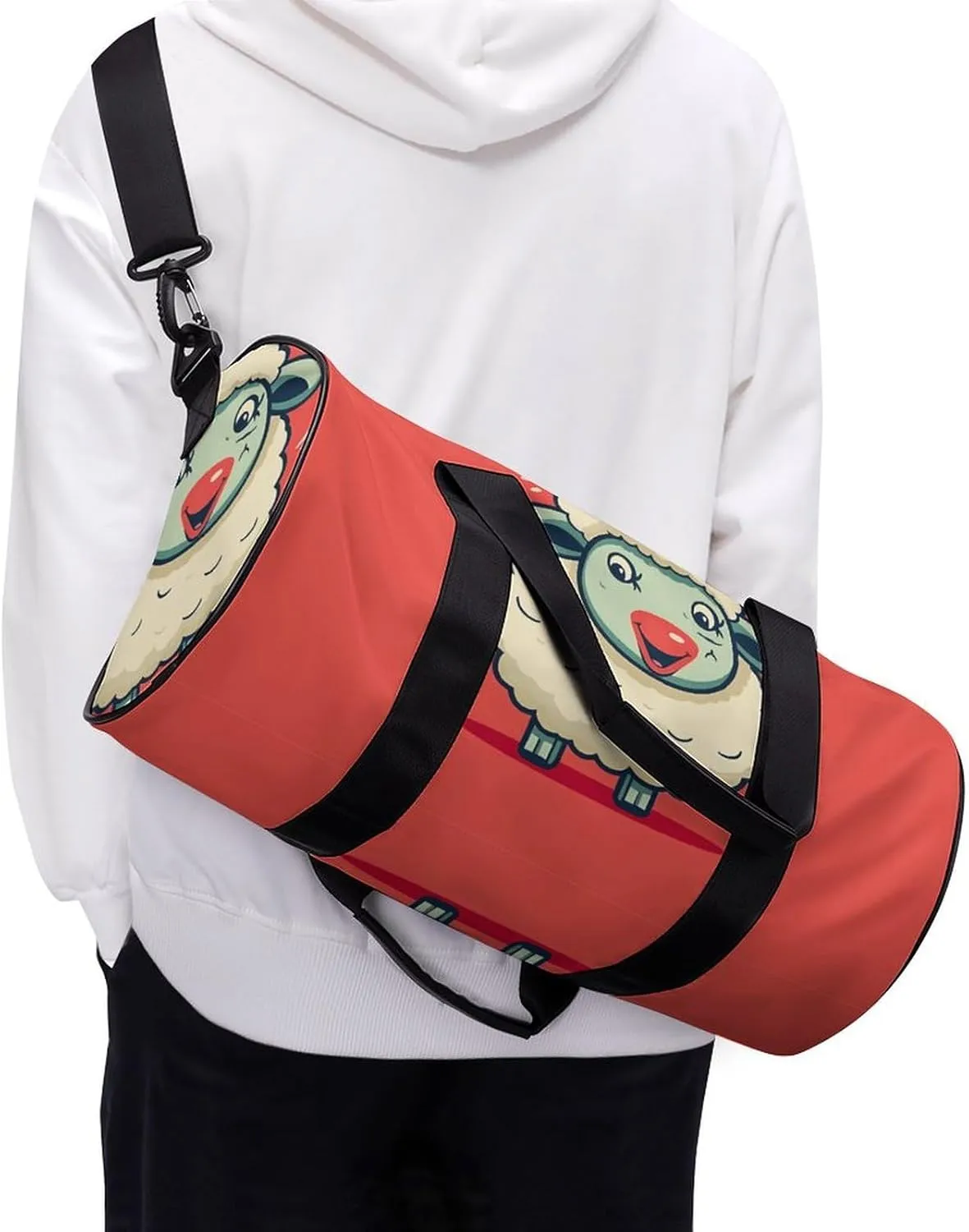 Gym Bag for Men Women Adorable Sheep Duffel Bag Overnight Bag with Compartment Gym Sackpac